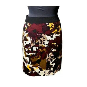 Monroe And Main Skirt 20W Plus Size Lined Zip Abstract Pencil Knee Length